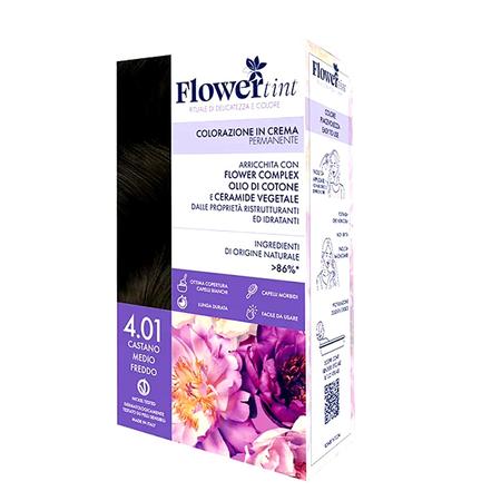 Flower Tint -Tinta permanente - 4.01 Castano Medio Freddo