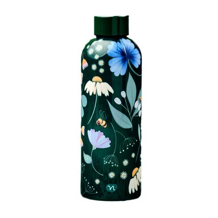 NEAVITA - Bottiglia Thermos Joyful Nature Verde Flowers Eco-Bottles 500 ml
