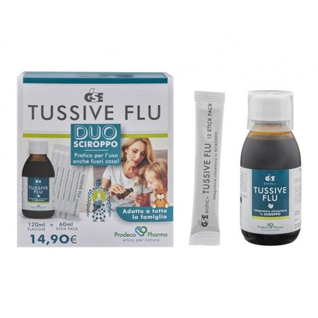 GSE TUSSIVE FLU Confezione Flacone 120 ml + 12 Stick 